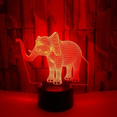 Novelty Lighting Elephant Shape 3D7 Color Changing Touch Switch LEDUSB Desk Lamp