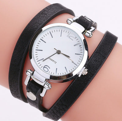 Women'S Circle Bracelet Watch PU Strap Simple Alloy Small Dial Women'S Watchm