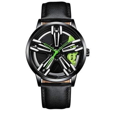 Locomotive Watch Men'S Rotating Wheel Three-Dimensional Hollow Car