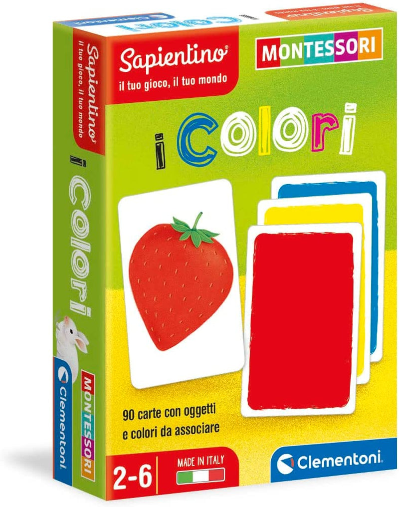 Carte Colori Montessori 2 Anni (Versione in Italiano), Gioco Educativo-Made in Italy, Multicolore, 16333