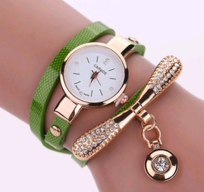 Thin Belt Fashion Ladies Watch Casual Three-Ring Winding Bracelet Watch Women'S Fashion Quartz Watch