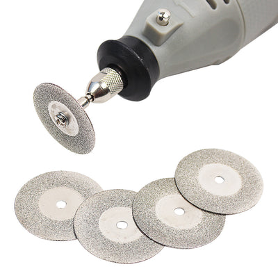 0pcs Set 30mm Mini Diamond Saw Blade Silver Cutting Discs With 2X Connecting Shank For Dremel Drill Fit Rotary Tool