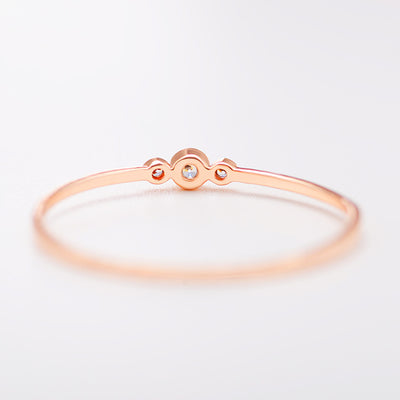 Three Diamond Copper Zircon Joint Rings