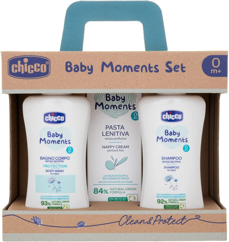 Baby Moments Set Con Bagno Corpo Da 200 Ml, Shampo Senza Lacrime Da 200 Ml, Pasta Lenitiva Da 100 Ml, 0 Mesi +