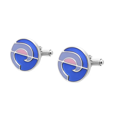 Blue Enamel French Cufflinks Men'S Shirt Cuff Buttons