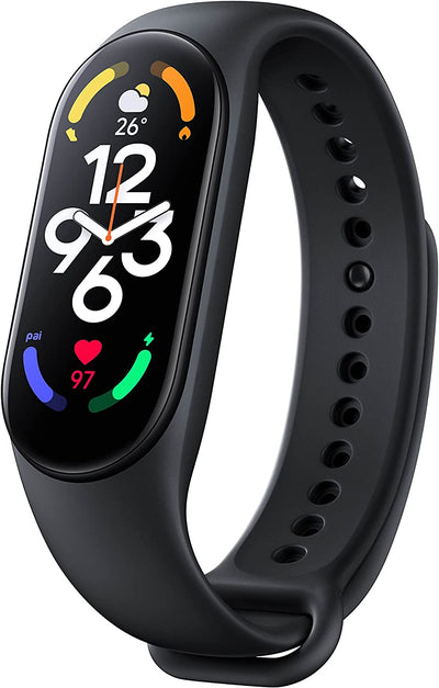 Smart Band 7, Schermo AMOLED 1.62'', Monitoraggio Sonno, Spo2, Frequenza Cardiaca, Vo2Max, Resistenza All'Acqua 5 ATM, 110+ Modalità Sportive, Durata Batteria 14 Giorni, Versione Italiana