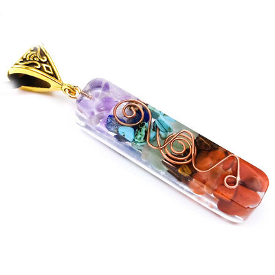 Natural Stone Colorful Gravel Pendant Necklace