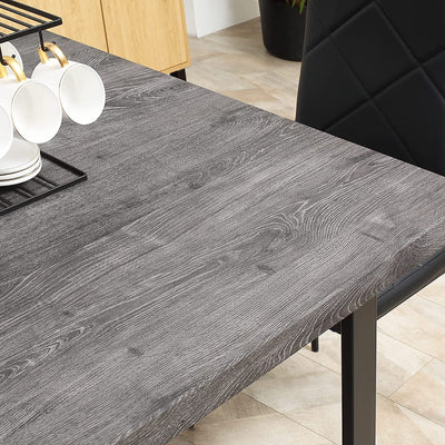 Tavolo Da Pranzo Rettangolare per 8 Persone Stile Industriale, Tavolo Da Cucina E Soggiorno Con Gambe in Acciaio, 180X90X75Cm, Grigio E Nero