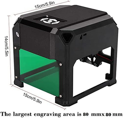 Incisore Laser Da Tavolo Da 3 W Con 8 * 8 Cm Area Di Lavoro per Principianti, Intagliatore Laser Plug and Play, Super Facile Da Usare per Uso Domestico Mini Stampante per Incisione Fai-Da-Te.