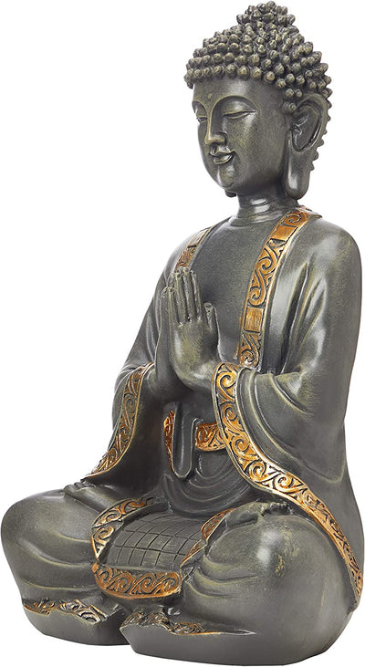 Zen 'Light Statua Di Buddha Meditazione, Resina, Bonzo, 15 X 24 X 37.5 Cm