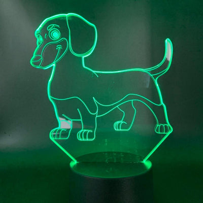 Dachshund 3D Night Light Desk USB Battery Decorative Light