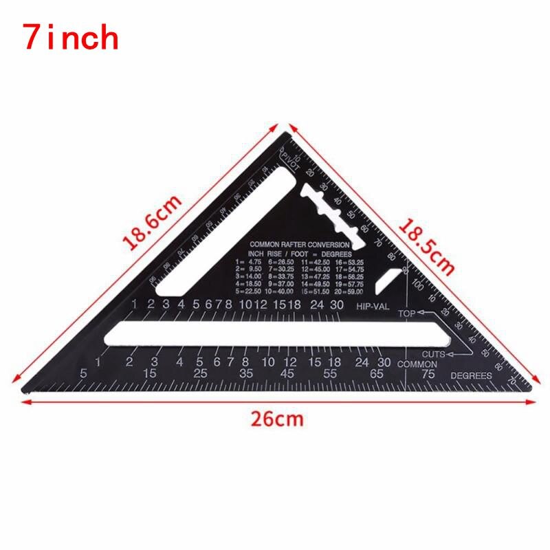 P 7 inch 12 inch aluminum profile black oxidation triangle 90 degree 45 degree triangle ruler square