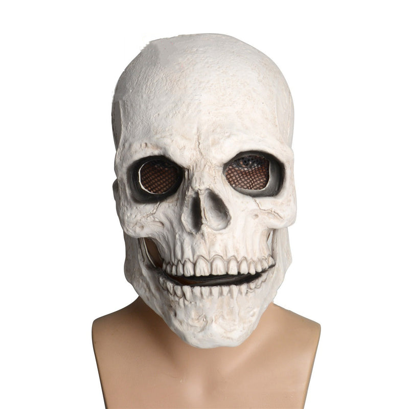 Full Head Skull Mask Helmet with Movable Jaw 3D Skeleton Skull Horror Mask Adults Cosplay Costume