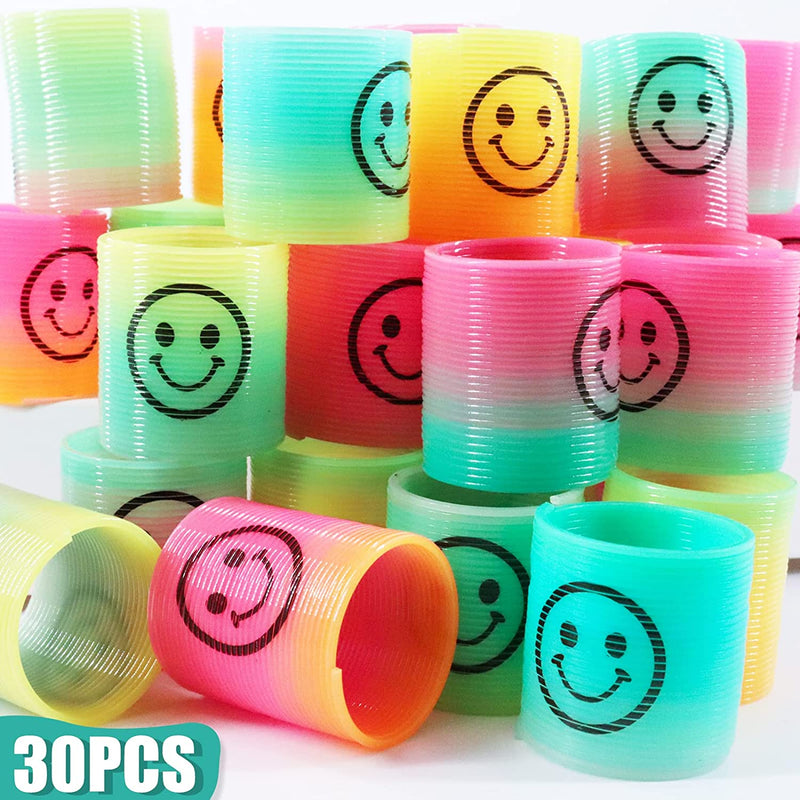 30 Pezzi Molla Giocattolo, Molla per Bambini, Mini Springs Smile Molla Arcobaleno, per Gadget Compleanno Bambini, Regalini Fine Anno Scolastico