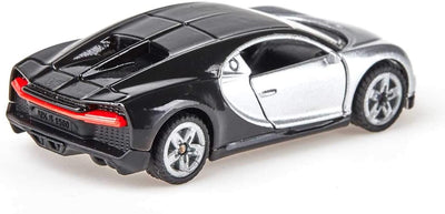 1508, Auto Sportiva Bugatti Chiron, Auto Giocattolo per Bambini, Metallo E Plastica, Argento E Nero, Portiere Apribili