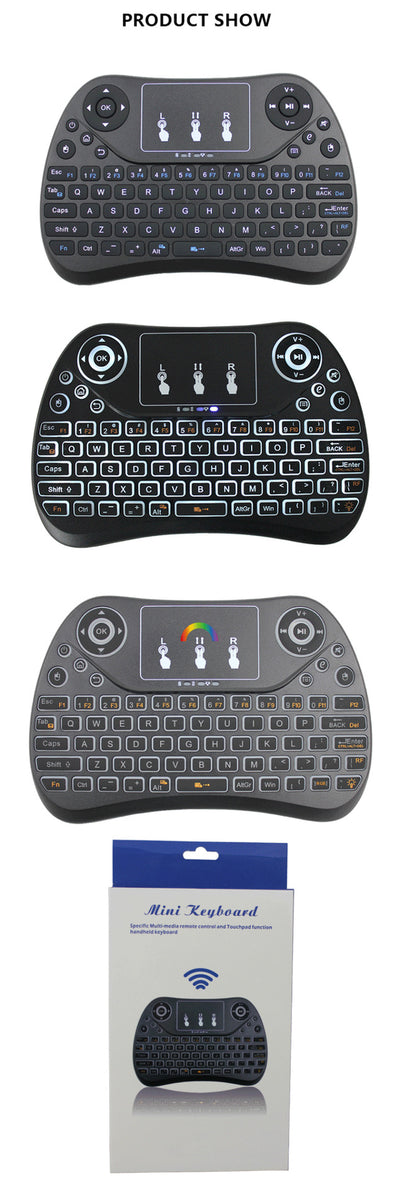 Mini Touch Keyboard with Seven-Color Backlight English