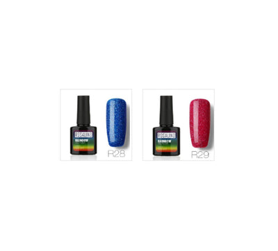 Nail Free, Long-Lasting, Non-Toxic, Nail Polish, ROSALIND Phototherapy Glue, Star Studded Rainbow System.