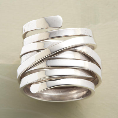 Geometric Metal Jewelry Winding Hoop Ring