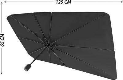 Ombrello Parasole Auto Pieghevole E Portatile - Proteggi La Tua Auto Dal Sole Con Torna Ai Risultati Protezione UV Al 99.9%, Custodia Inclusa, 125X65Cm per Auto Medio/Piccolo