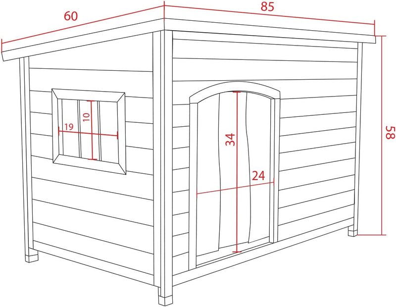 friends Baita Cuccia in Legno Da Esterno per Cani Con Tetto Apribile E Tende Termiche Incluse Misura Small 85X60X58H