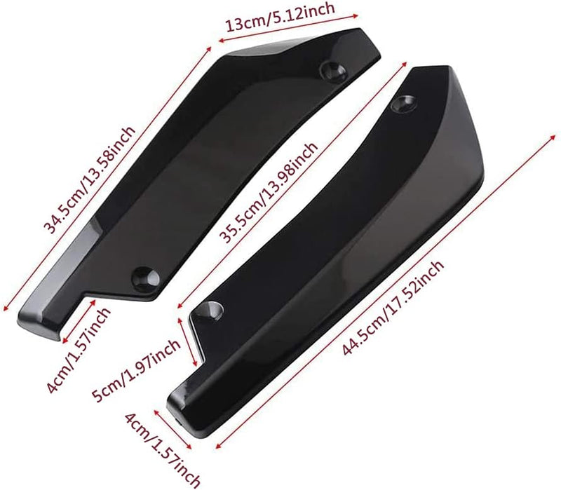 Diffusore per Paraurti Posteriore per Auto, Protezione per Canard Splitter per Gonna Parafango Laterale Auto Universale, Spoiler per Angolo Di Avvolgimento Con 6 Bulloni, 1 Paio (Nero)