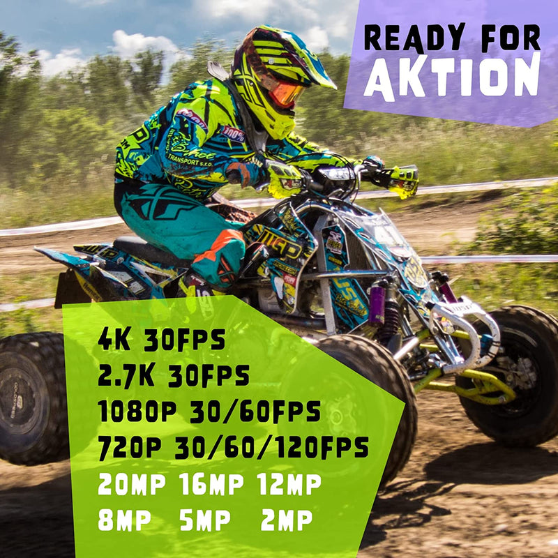 Action Cam, 20MP Action Cam 4K Con Touch Screen,Angolo Di Visione Regolabile, Impermeabile Fino a 40M Sotto L&