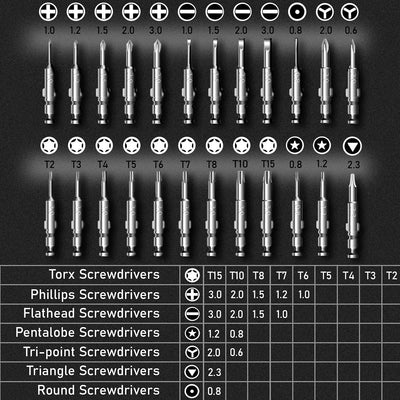 Mini Cacciaviti Precisione, Set Cacciaviti 29 in 1 Professionale, Kit Riparazioni Smontaggio per Occhiali, Orologio, Iphone, Ipad, Smartphone, Pc,Laptop, Tablet,Elettronica, 4 Leve Gratis