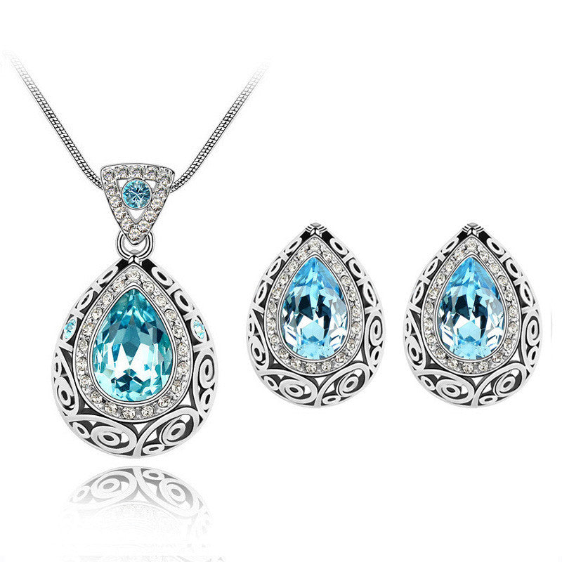 Austria Crystal Guard Water Droplet Necklace