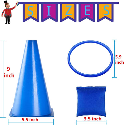 3 in 1 Set Da Gioco Del Lancio Dell'Anello Set Di Giochi Di Carnevale Con Sacchetti Di Fagioli Coni Di Plastica Anelli Da Lancio per Bambini E Adulti