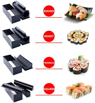 High-Quality Plastic Manual Sushi Making Tool Kit with 5 Sushi Roll Molds