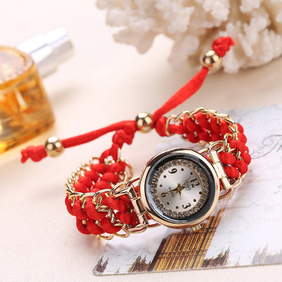 Fashion Leisure High Quality Woman Watch Women Knitting Rope Chain Winding Analog Quartz Movement Wrist Watch