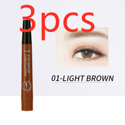 Four-Headed Eyebrow Pencil Long-Lasting No Blooming