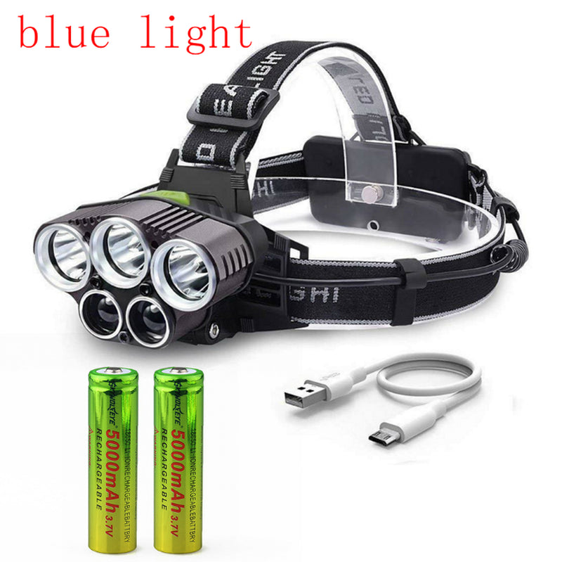 6-Mode USB Rechargeable Outdoor Night Fishing 5LED Headlight