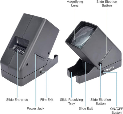 LED Proiettore Di Diapositive, Visualizzatore Diapositive E Negativi Da 35 Mm, Ingrandimento 3X