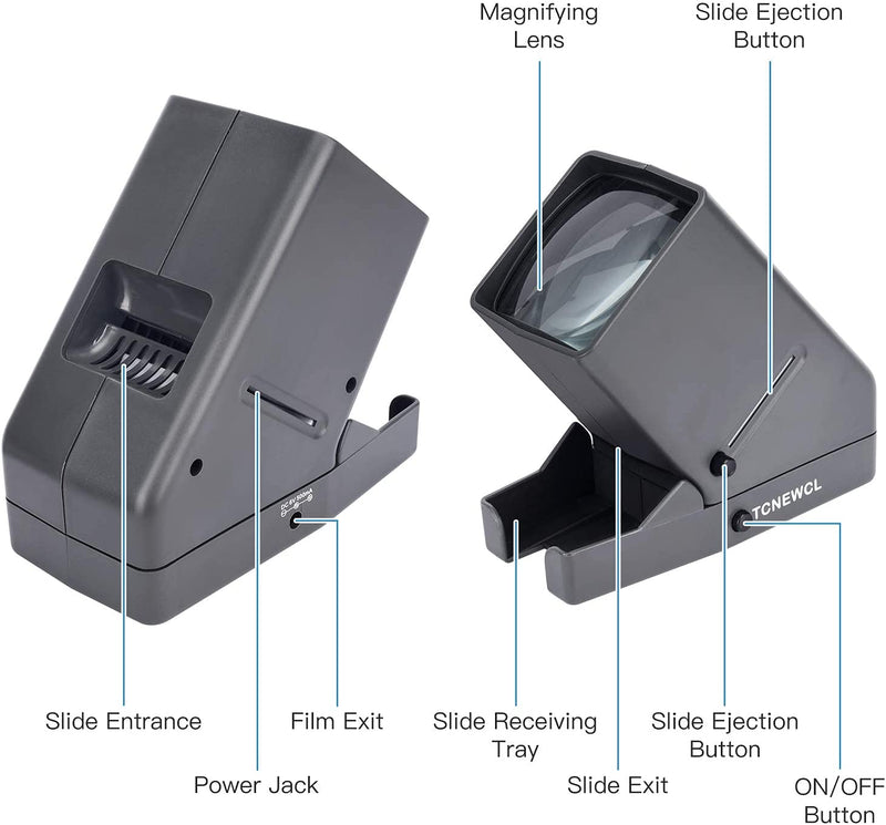 LED Proiettore Di Diapositive, Visualizzatore Diapositive E Negativi Da 35 Mm, Ingrandimento 3X