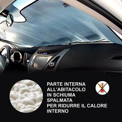 Parasole Auto Parabrezza Interno - Para Sole Macchina per Protezioni Raggi Solari - 130X60Cm