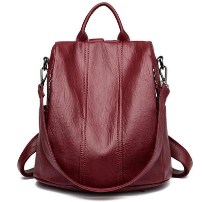 All-Match Leather Soft Leather Anti-Theft Multifunctional Backpack