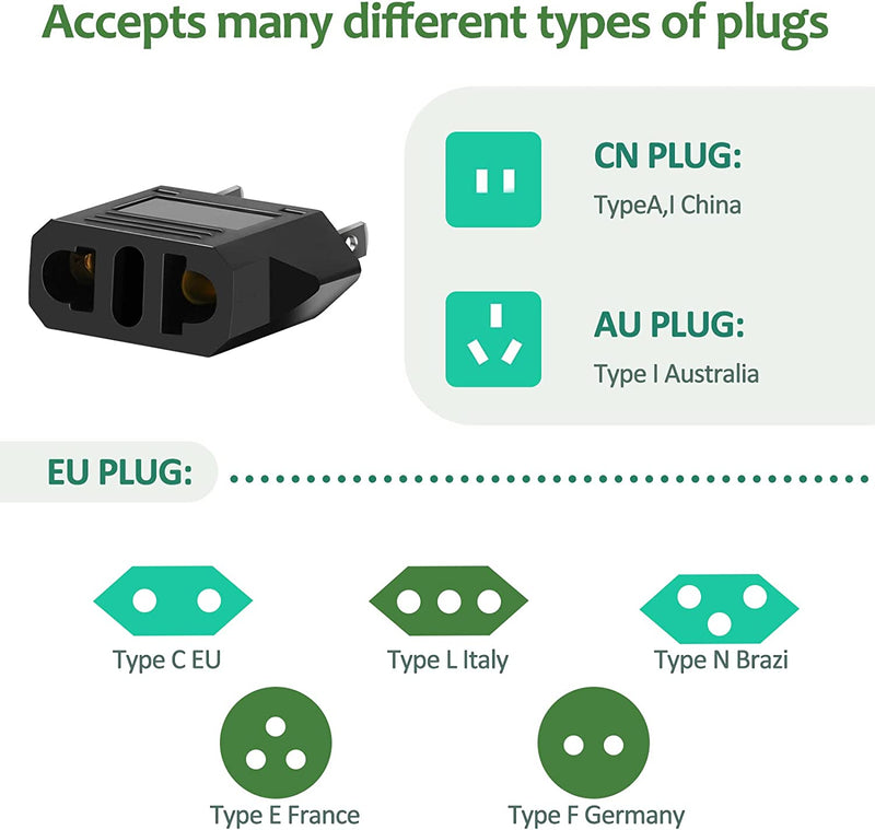 【4 Pezzi】Adattatore Universale Da Viaggio, Adattatore Da Europa a USA, Adattatore Presa Americana, Adattatore USA Italia, Adattatore Universale per Europa/Usa/Us/Cina/Giappone/Canada/Messico