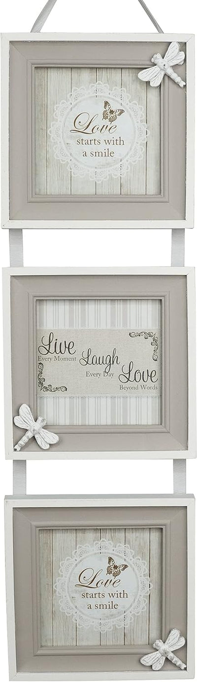 Cornice Portafoto Pendente in Legno Da Parete in Stile Shabby Chic Vintage