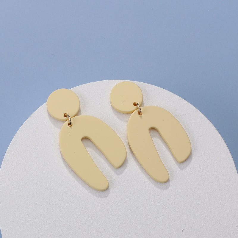 Cold Wind Creamy Rubber Paint Pottery Clay Earrings