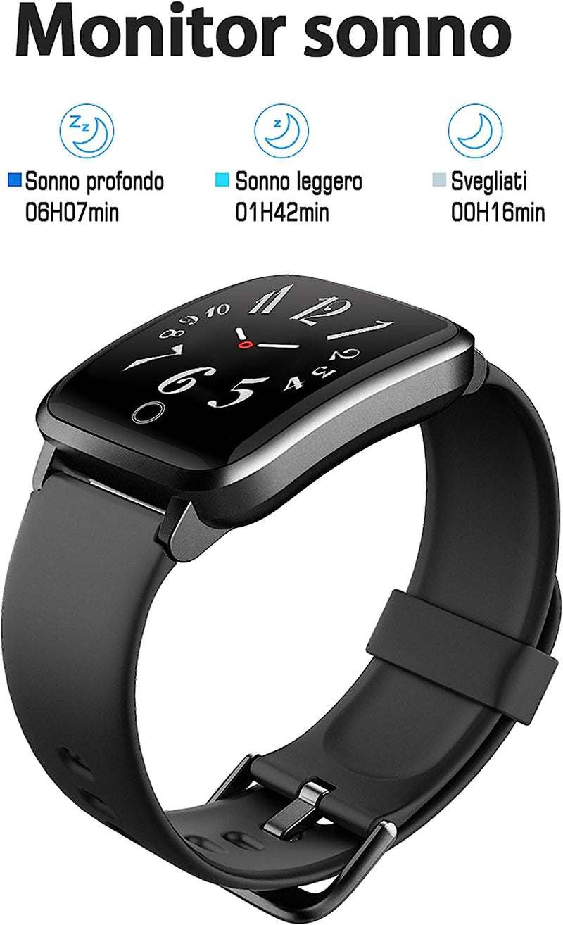 Smartwatch, IP68 Impermeabile,Uomo Donna Fitness, 11 Modalità Sportive, Monitoraggio Del Battito Cardiaco Sonno Ciclo Mestruale Pedometro, Notifiche Whatsapp, Compatibile Con Android/Ios