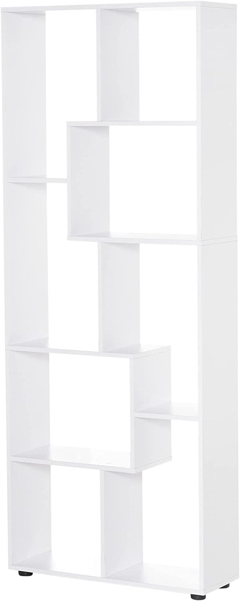 Libreria Scaffale Moderna Di Design a 8 Ripiani in Legno Truciolare, Arredamento Casa E Ufficio, 70X24X178Cm Bianco