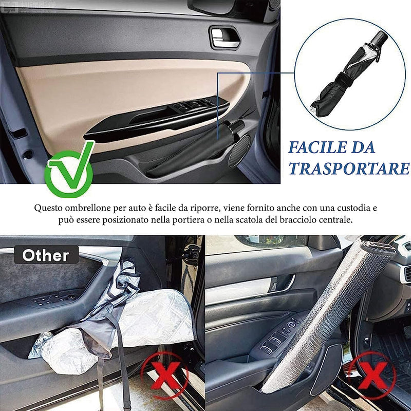 POP-UP Ombrello Parasole Auto Parasole Auto Parabrezza Interno Universale 140Cm Grande per Macchina Media E Grande/Suv/Jeep Parasole Auto Ombrello Parasole Auto Parabrezza Parasole a Ombrello Auto