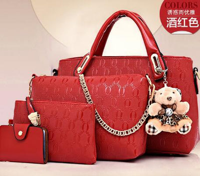 2021 New Korean Fashion Handbags Embossed Four Piece Ladies Bag Shoulder Diagonal Handbag