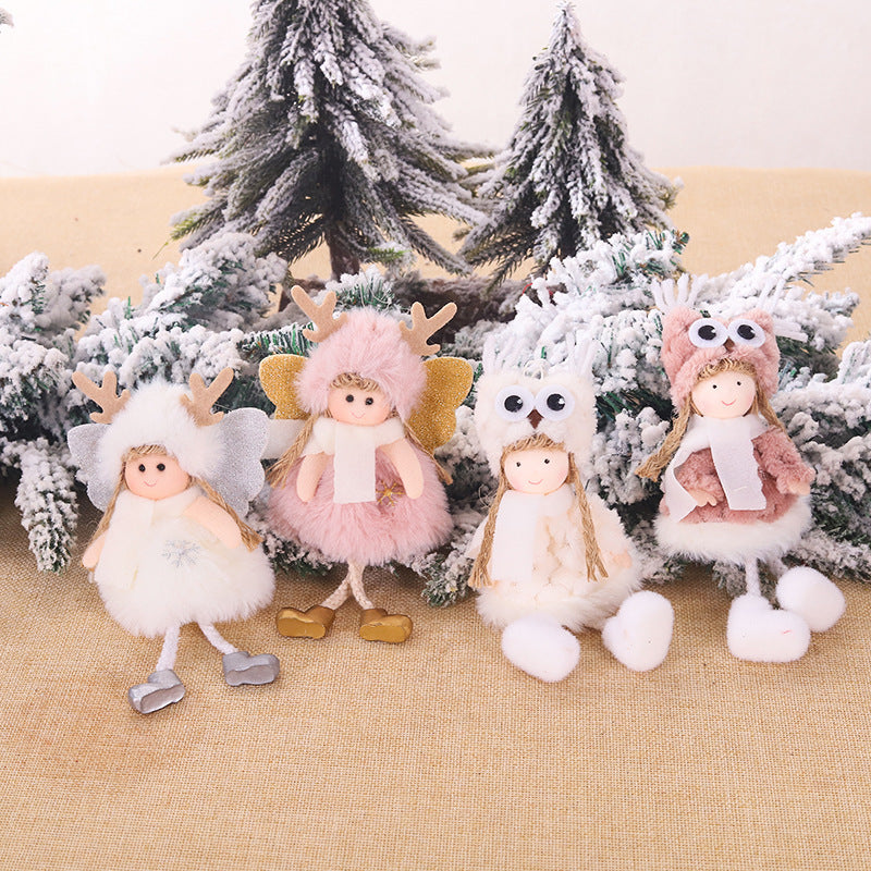 Christmas Cute Fabric Antler Plush Girl Decoration Ornaments