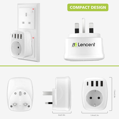 Adattatore Presa UK Da Viaggio, Adattatore Universale Spina Inglese, Caricatore UK 3 USB E 1 Tipo C, Europa Italiana Da 2 Pin a GB 3 Pin per Irlanda, Regno Unito, Scozia, Singapore (Tipo G)