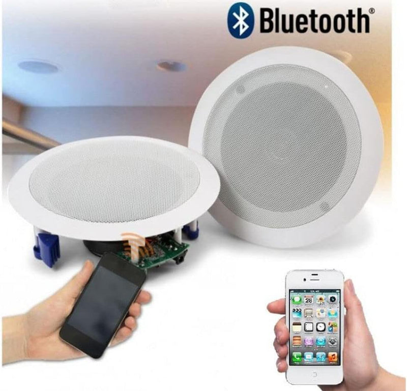 Coppia Casse Altoparlante Audio Bluetooth Da Soffitto Ad Incasso Diffusore Altoparlanti Da Soffitto Cassa Da Bagno per Camera Da Letto Casa Soggiorno Ufficio Casa