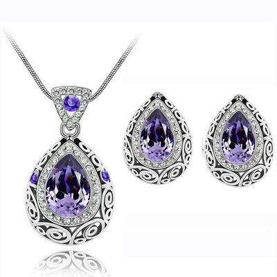 Austria Crystal Guard Water Droplet Necklace