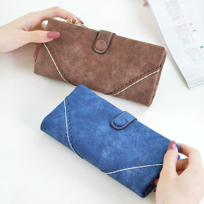 Lady Purse 2021 Female Long Lace Lace Buckle Zipper Multifunction Large Volume Purse Leather Wallet Hand