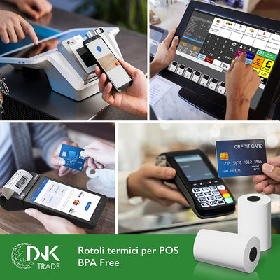 20 Rotoli Pos in Carta Termica Di Alta Qualità 57X20 Metri, Ideali per I Dispositivi POS Nexi, Nexa, Sumup E Altri Dispositivi POS Compatibili. (20)